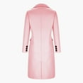 thumbnail image 7 of XFLWAM Women's Wool Coats Long Belted Slim Trench Coats Classic Lapel Collar Open Front Long Jackets Fashion Outerwears Pink S, 7 of 7