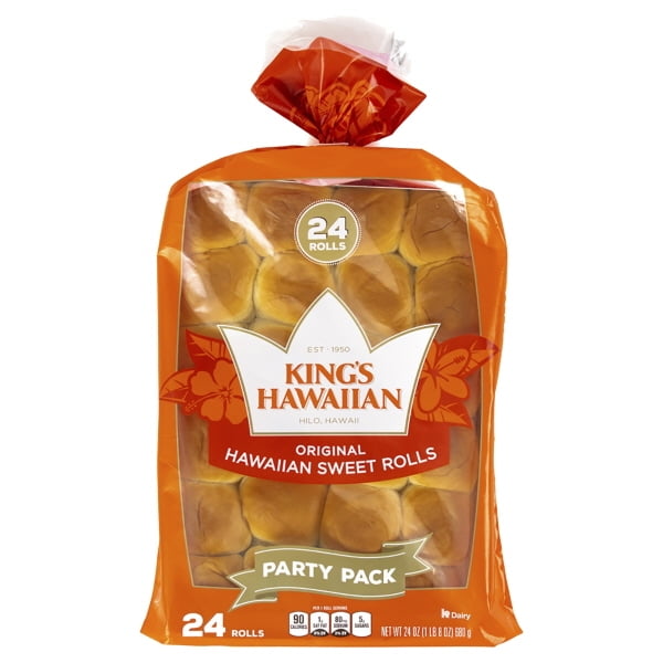 King's Hawaiian Round Hawaiian Sweet Bread Party Pack, 24 ct