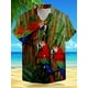 thumbnail image 3 of Camisa hawaiana de manga corta para hombre, con diseño de animales, pájaros, plantas, vacaciones, para exteriores, vacaciones, verano, color amarillo, azul y marrón, 3 of 4