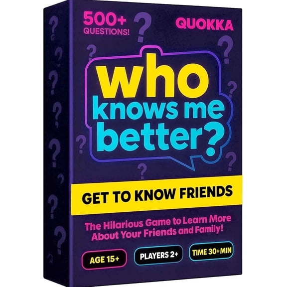 Quokka Board Games for Family – Who Knows Me Better Classic – Family Trivia Card Game with 95 Cards