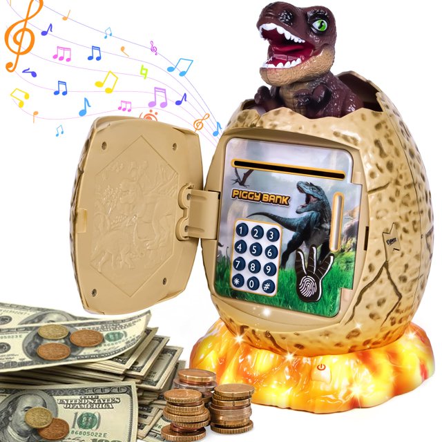 Hucha electrónica infantil dinosaurio JM gran capacidad de almacenamiento con música