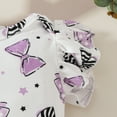 thumbnail image 5 of Gunia Baby Girl Outfit Set Bowknot Prints Romper Bodysuits Skirts Headbands Sweet 0-3 Months, 5 of 7