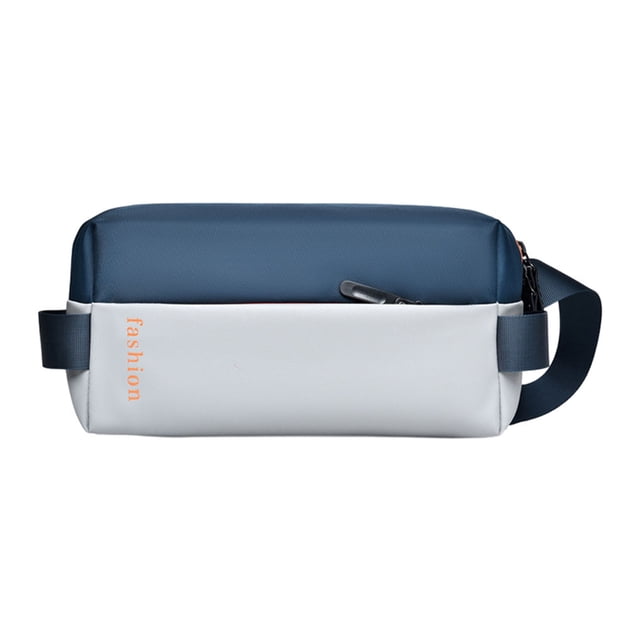 Qarigey Bolsa de tendencia de calle impermeable organizada y elegante de poliéster para coche deportivo, bolsa cruzada para hombre, bolsa Bolsas de mensajero y de hombro Azul grisáceo