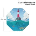 thumbnail image 3 of Kll Octagon Drink Coasters Set Of 4,Pu Leather Absorbent Coasters Set Decorative Coffee Cup Coasters Housewarming Gift For Home Decor-Lighthouse Sea Port, 3 of 9