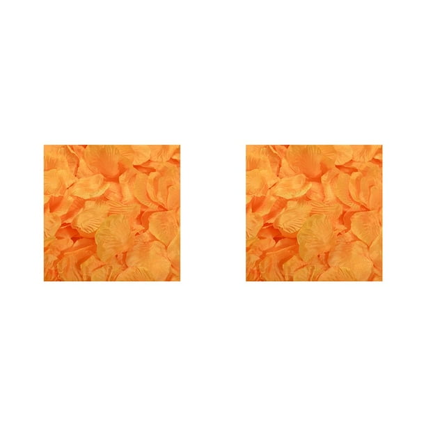 Qarigey 100 Pieces Artificial Rose Flower Petals Romantic Accessories Layout Ornament Household Cloth Flowers Wedding Party Fake Amarillo 5x5cm 2piezas