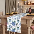 thumbnail image 2 of Blue Spring Floral Short Table Runner 60 Inches Long,Watercolor Botanical Elegant Cotton Linen Table Runners Dresser Scarves,Fabric Tabletop Scarf Furniture Cover for Home Dinner Party Decor 13"x60", 2 of 8