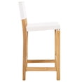 thumbnail image 4 of Safavieh Romee Scandinavian Low Back Wood and Leather Stools, White/Natural, 4 of 5