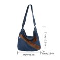 thumbnail image 3 of Bolso de compras de mezclilla para mujer Bolso de mensajero Bolso grande Bolso de hombro (Azul oscuro), 3 of 8