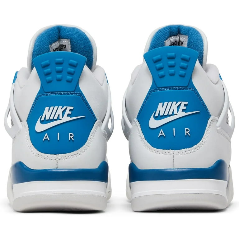 Air Jordan 4 Retro Kids Sneakers, Leather Upper, Military Blue