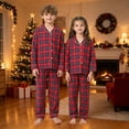 thumbnail image 3 of Leey-World Christmas Family Pajamas Matching Sets Family Pajamas Plaid Button-Front Pajamas Set Long Sleeve Holiday Sleepwear Set, 3 of 5