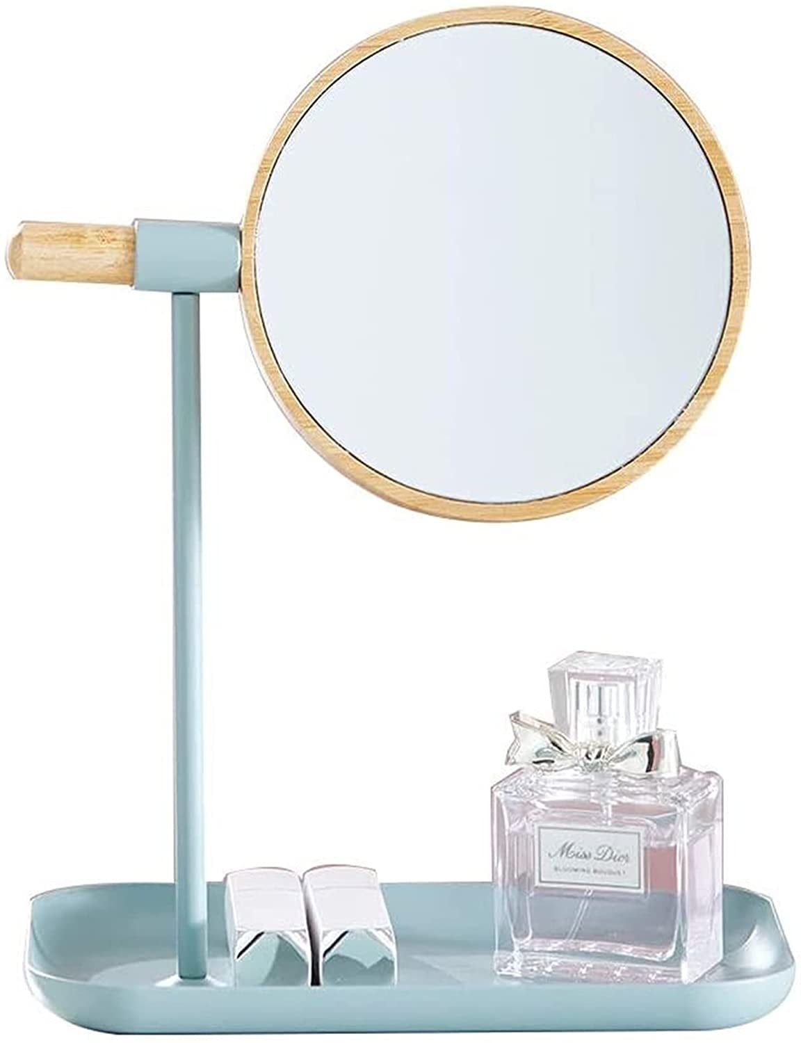 Makeup Mirror 2 in 1 Tabletop Mirror with Stand Round Handheld Mirror