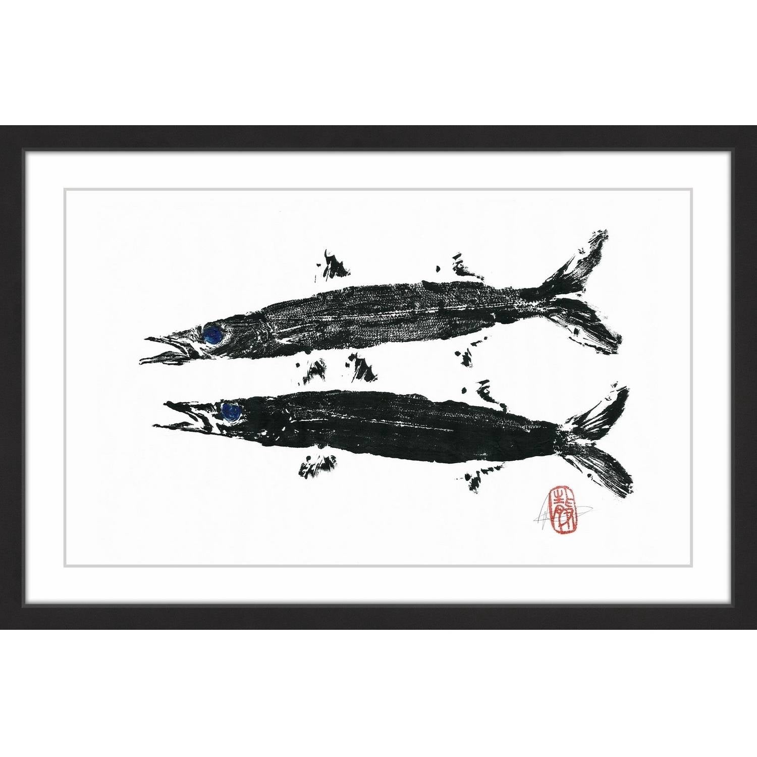"Barracuda Twins" Framed Painting Print