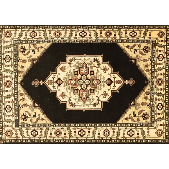 Ahgly Company Indoor Rectangle Medallion Brown Traditional Area Rugs, 2' x 5'