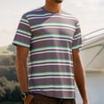 thumbnail image 2 of JAJAHO T Shirts For Men Short Sleeve Striped Summer Top Color Block Crewneck Classic Tee Shirt Relaxed Fit Daily Wear Stylish Tops, 2 of 8