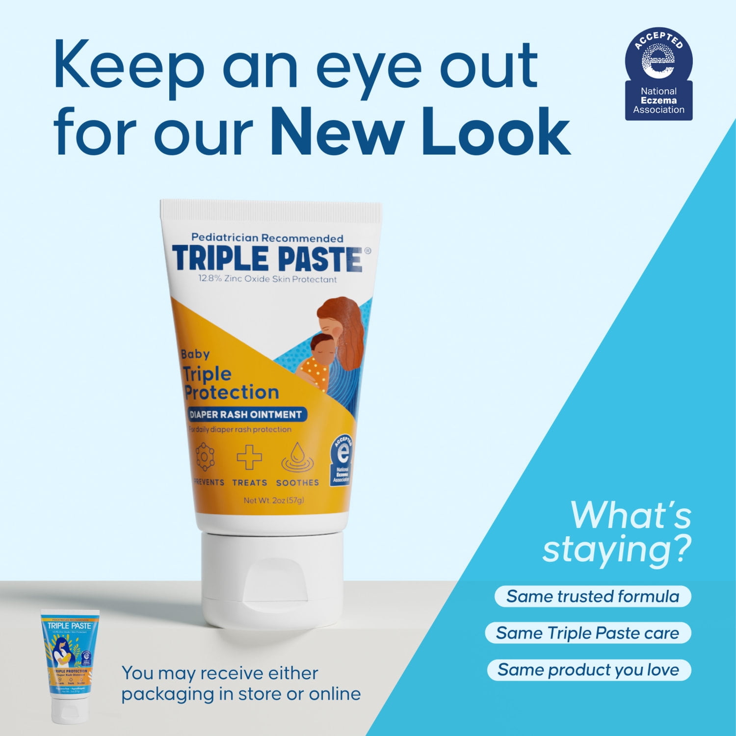 Triple Paste Diaper Rash Cream, Hypoallergenic Medicated Ointment