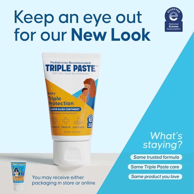 Triple Paste Diaper Rash Cream, Hypoallergenic Medicated Ointment