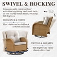 thumbnail image 2 of PARKWELL Outdoor Patio Swivel Glider Chair Wicker High Back Swivel Rocking Lounge Chair with Cushion for Backyard Deck Porch,Beige, 2 of 5