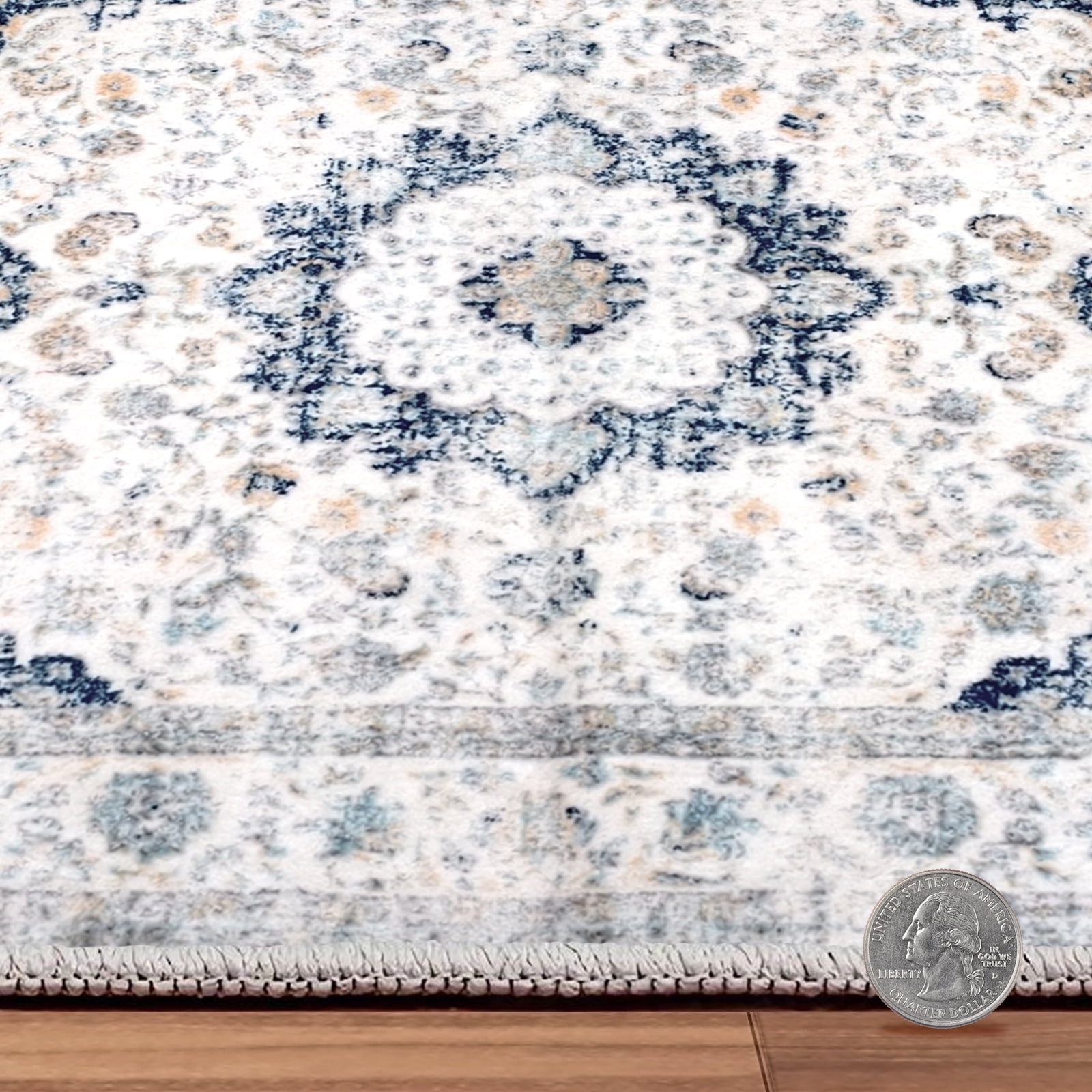 Meafeng 5'3" x 7'7" Area Rugs (5x8), Home Decor Non-Slip Carpets, Washable Rug for Bedroom Living Room, Blue