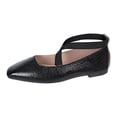 thumbnail image 6 of Women's Square Toe Ballet Flat Shoes Crooss Strap Soft Leather Dance Shoes Slip on Comfortable Dress Shoes Black Size 6.5, 6 of 6