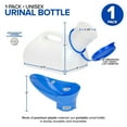 thumbnail image 2 of Unisex Urinal Bottle (1 Pack) - Portable Urinal for Women & Men - Female Urinal with Lid - 1000ML Female Urination Device - Women Pee Funnel Cup for Emergency,Travel,Car & Camping - Stock Your Home, 2 of 7