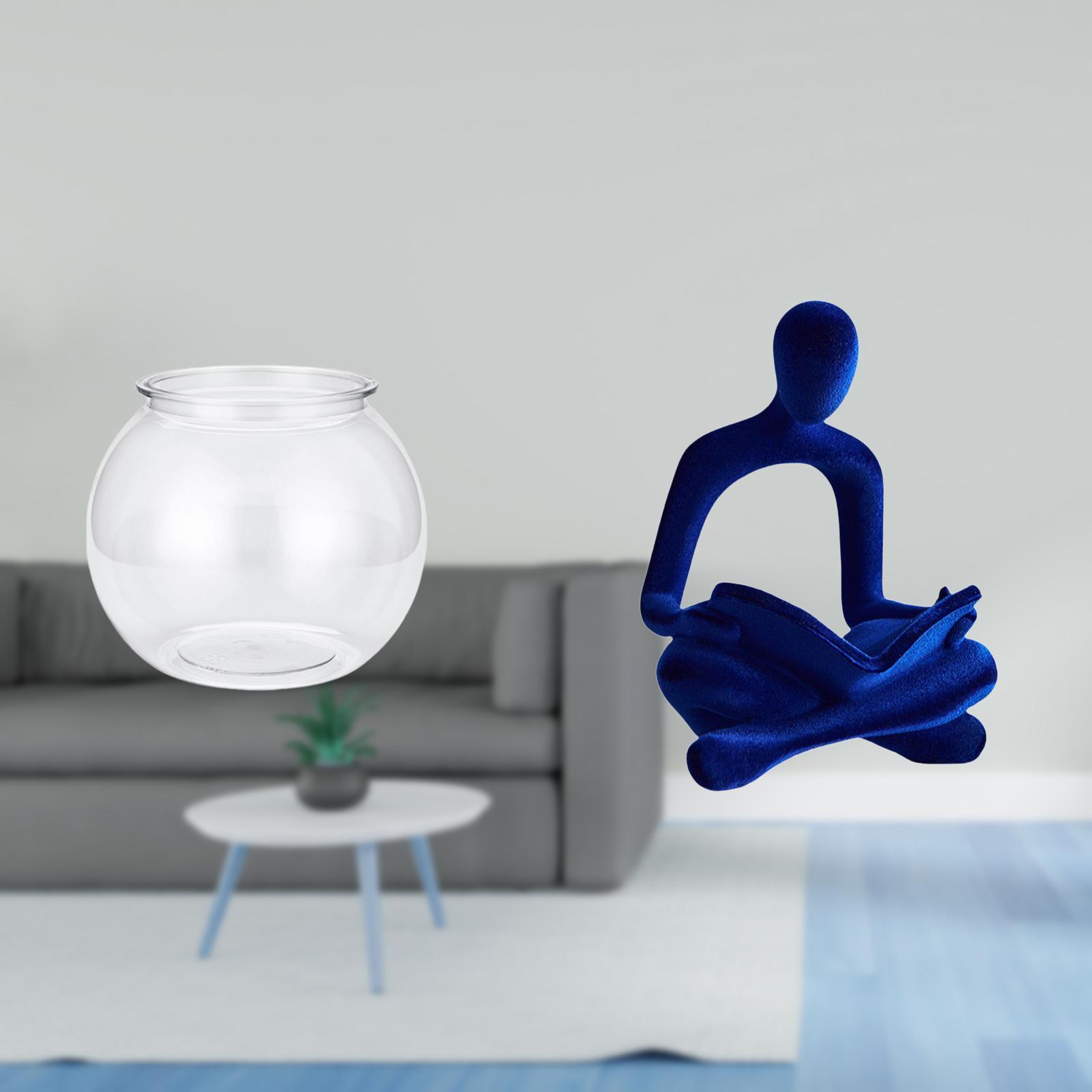 Desktop Aquarium Tank Transparent Small Fish Bowl Vase Resin Material Office Table Home Decor