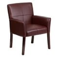 thumbnail image 2 of BizChair Burgundy LeatherSoft Executive Side Reception Chair with Mahogany Legs, 2 of 12