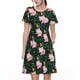 thumbnail image 1 of Balery Pink Sleeping Fox Vestidos sueltos de manga corta para mujer, vestidos de verano 2025, vestidos casuales de corte A con vuelo., 1 of 6