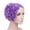 Purple, variant on FKMJH Women Large Flower Turban Hat Elastic Pre-Tied Headwrap Stretchy Beanie Big Floral Sleep Cap Full Coverage Soft Head Scarf Polyester Black,One Size