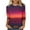 Orange, variant on Ohufall Womens 3/4 Sleeve Shirts Plus Size Fashion Casual Stripe Printed Crew Neck Tops Summer Loose Comfortable Blouses for Women