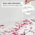 thumbnail image 5 of Cherry Blossoms Dish Drying Mat Large for Kitchen Pink Dish Drainer Pad 18 x 24 Inch with Hanging Loop High Absorbent Reversible Home Decor, 5 of 7