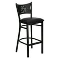 thumbnail image 7 of Flash Furniture 2 Pk. HERCULES Series Black Coffee Back Metal Restaurant Barstool - Black Vinyl Seat, 7 of 7