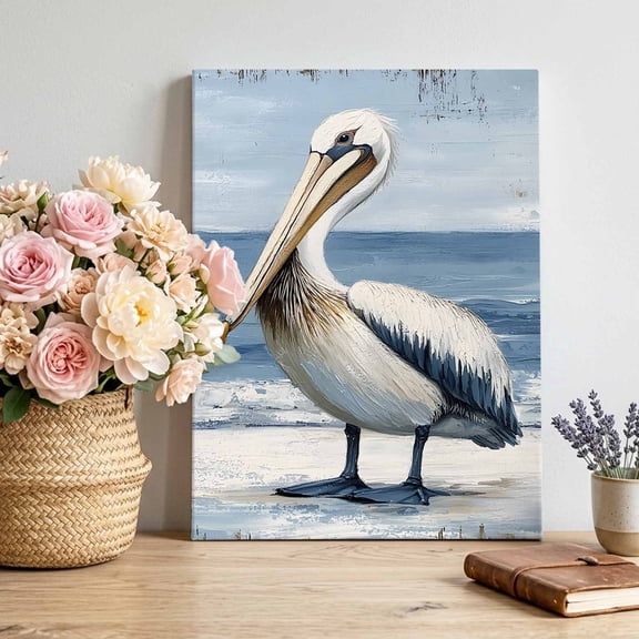 Pelican Canvas Wall Art for Living Room, Modern Vintage Poster Print Painting for Bedroom Office Home Decoration Wall Pictures Prepare To Hang 11"x14"