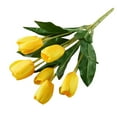 thumbnail image 2 of Beautynvta Artificial Tulip Bouquet of 9 Heads Flowers, Fake Tulip Plastic Flowers Artificial 11.81In Silk Flower for Home Wedding Party Valentine's Mother's Decorations, Yellow, 2 of 2