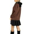 thumbnail image 3 of Jess by Meiko Women's Dress Long Sleeves Double Layer Hooded Pullover Casual Dress XS Brown, 3 of 7