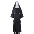 thumbnail image 2 of Halloween Nun Cosplay Costume 4-Pieces Set Nun Costume + Cape + Belt + Necklace Cosplay Costume-, 2 of 4