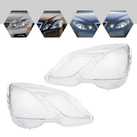 Miumaeov Pair Front Headlight Lens Covers Lampshade For 2009-2013 Mercedes-Benz W212 E350 E500 E63