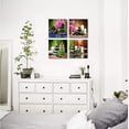 thumbnail image 5 of Spa Bathroom Decor Stone Wall Panels, Zen Wall Art for Yoga Meditation Calming and Relaxing, Bamboo Candle Phalaenopsis and Stone Pictures for Office Bedroom Living Room (12x12in, 4 Panels), 5 of 6