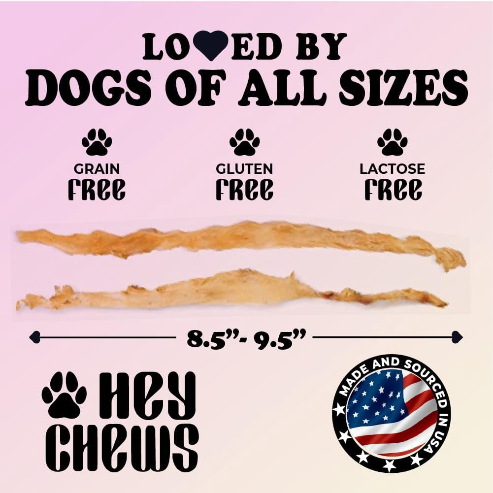 Turkey Tendons for Dogs - Turkey Dog Treats, Tenderloin - Made in The USA -Hypoallergenic Treats for Dogs - 9 oz