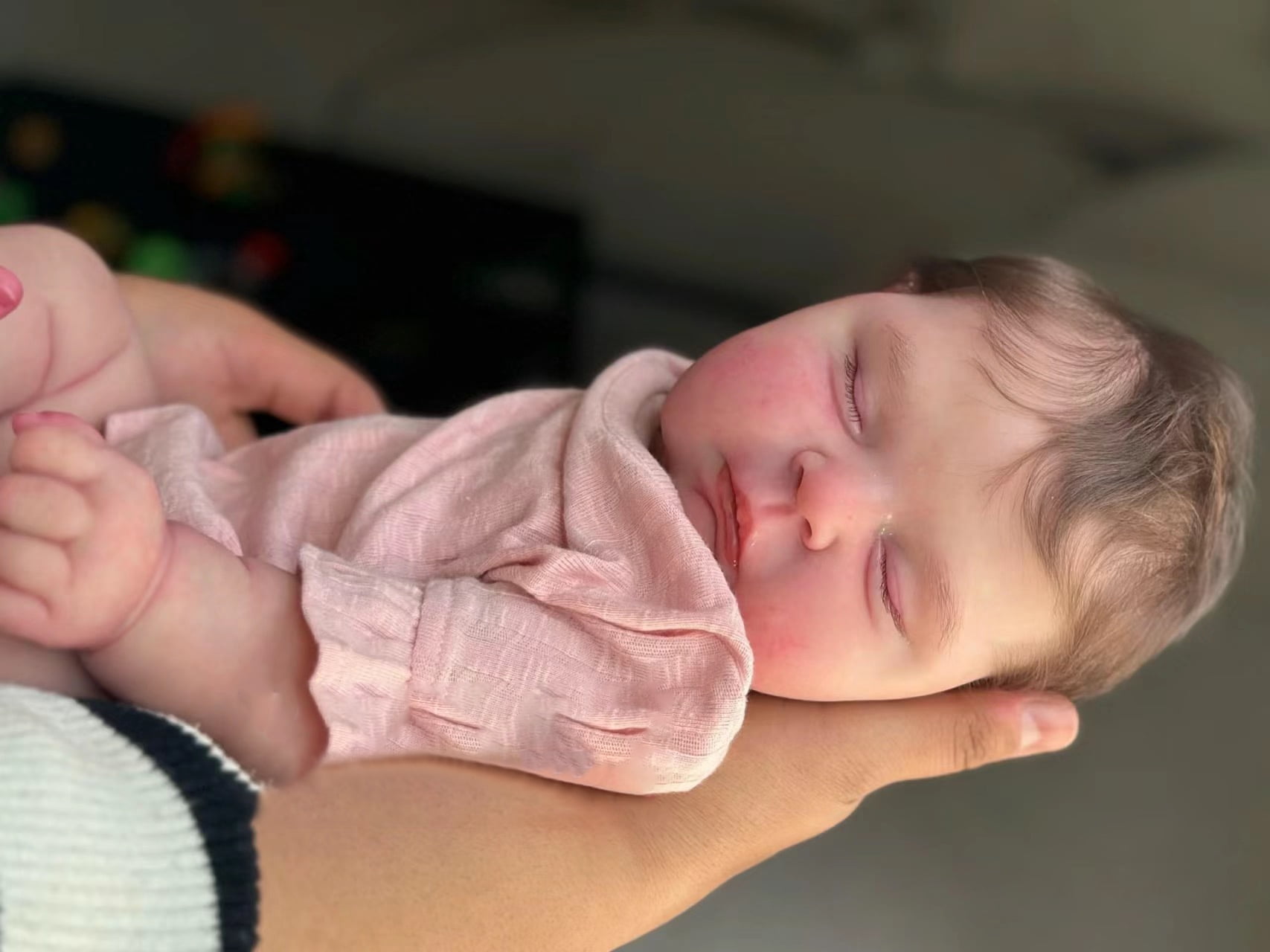 iCradle Cuddly Asleep Lifelike Reborn Baby Dolls Girl Realistic Newborn Babies Soft Cloth Body Rooted Hair Birthday Gift for Kids 3+