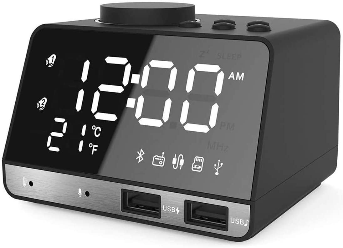 Tonen Rally Verleden Alarm Clocks for Bedrooms, 4.2" LED Digital Alarm Clock Radio with FM Radio,  Dual USB Port for Charger, Snooze, Bluetooth AUX TF Card Play, Battery  Backup, Best for Men - Walmart.com