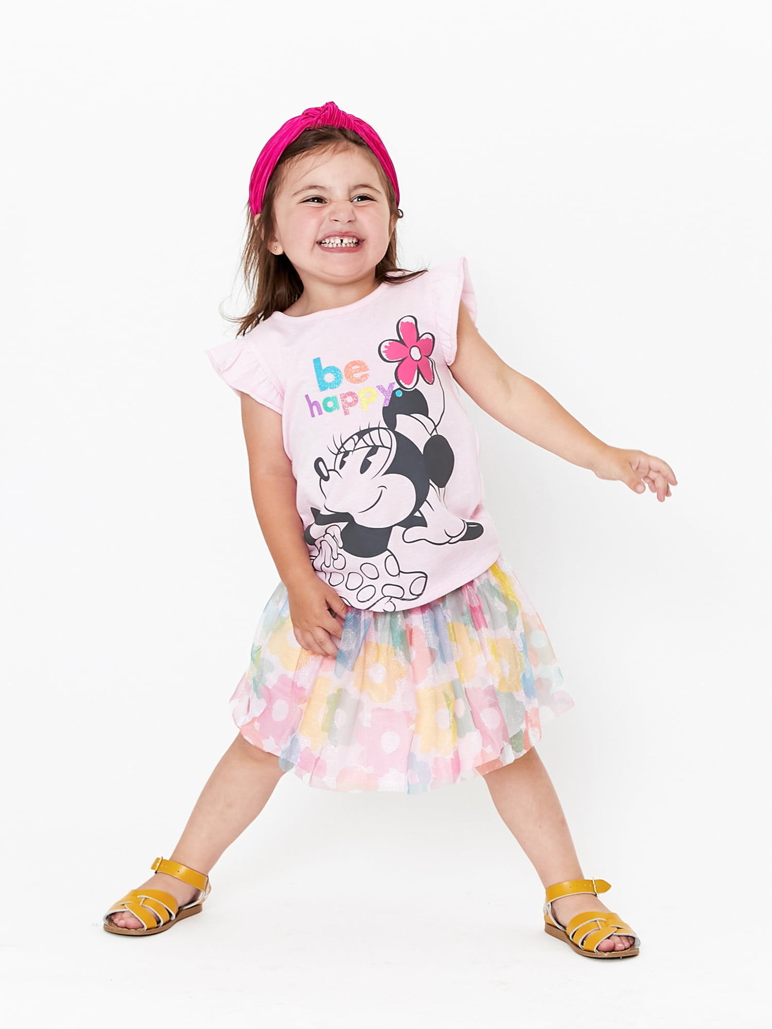 Minnie Mouse Baby and Toddler Girl Short Sleeve Top and Skirt, 2 Piece Outfit Set, 12 Months-5T