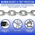thumbnail image 2 of DocksLocks 3ft Weatherproof Cinch Style Security Chain (3ft/6ft/10ft) - Heavy Duty, Marine Grade Steel, Theft Prevention Strong Multi-Purpose Lock - 2.75 lbs, 2 of 5