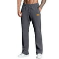 thumbnail image 4 of Mens Fleece Wide Leg Sweatpants - Open Bottom, Pockets, Loose Fit for Workout, Running & Casual Occasions Dark Gray M, 4 of 5