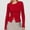 Red, variant on Womens Slim Fitted Cardigan Ribbed Long Sleeve Button Down Shirts Crew Neck Knit Fall Tops Streetwear Women Shirts And Blouses for Work Ladies Tops plus Size plus Size Clothes for Women 3x Curved Top
