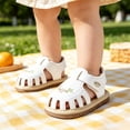 thumbnail image 2 of LIIPEE Baby Girls Sandals Kids Casual Summer Flower Embroidered Crib Shoes Fashion Hollow Out Hook And Loop First Walkers Prewalkers Footwear,0-3 Months, 2 of 9