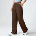 thumbnail image 5 of Flowy Wide Leg Quick Dry Pants for Women High Waisted Athletic Casual Workout Trousers with Pockets, 5 of 6