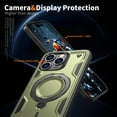 thumbnail image 3 of Rugged Phone Case for Apple iPhone 13 Pro, Military Grade Shockproof iPhone 13 Pro Case with Ring Holder, Kickstand, TPU & PC Shell MagSafe Compatible iPhone 13 Pro Cover, Olivegreen, 3 of 5