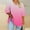 Hot Pink, variant on FDGIU Women's Plus Size Classic Solid Tunic - 3/4 Sleeve V Neck Casual Shirt