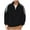 Black(mens shirts), variant on GuangCheng George Mens Ribbed Half Zip Pullover Sweatshirts,Contrast Shoulder Panels,Casual Sporty Tops,Oversized Loose Tops,Army Green,Size L