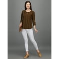 thumbnail image 5 of Prettify Women Straight Regular 3/4th Sleeve Casual Female Green Western Top, 5 of 5